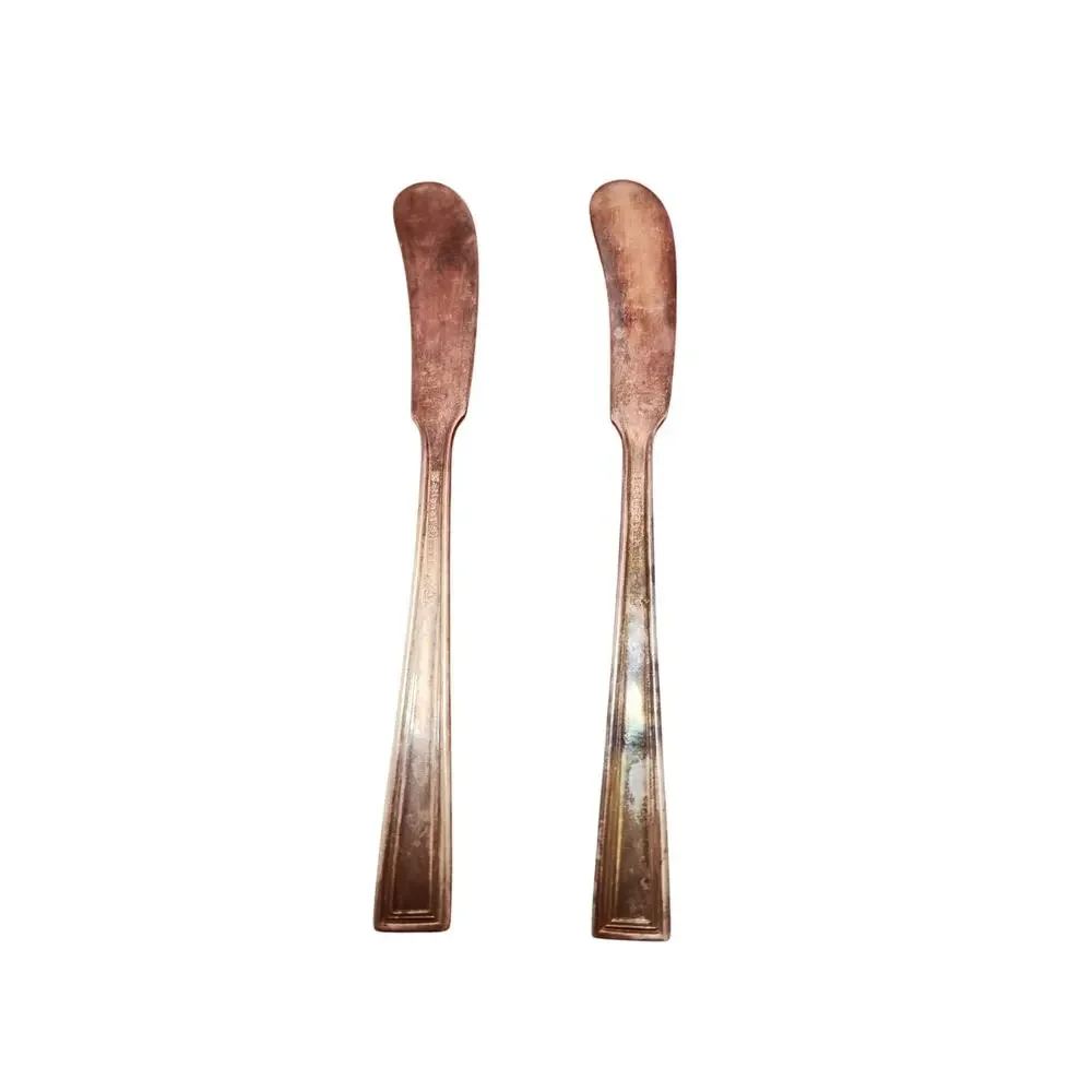 National Silver Co Calvalcade Butter Spreaders Set of 2 Silverplate 5.75